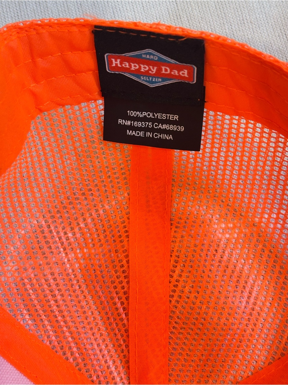 Happy Dad Hard Seltzer Neon Orange Trucker Hat - Picture 2 of 5